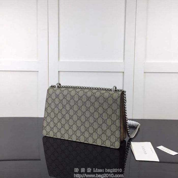 GUCCI古馳 新款 專櫃品質 原單 400249 啡Pvc配牛皮 鏈條 單肩斜挎包HY1459